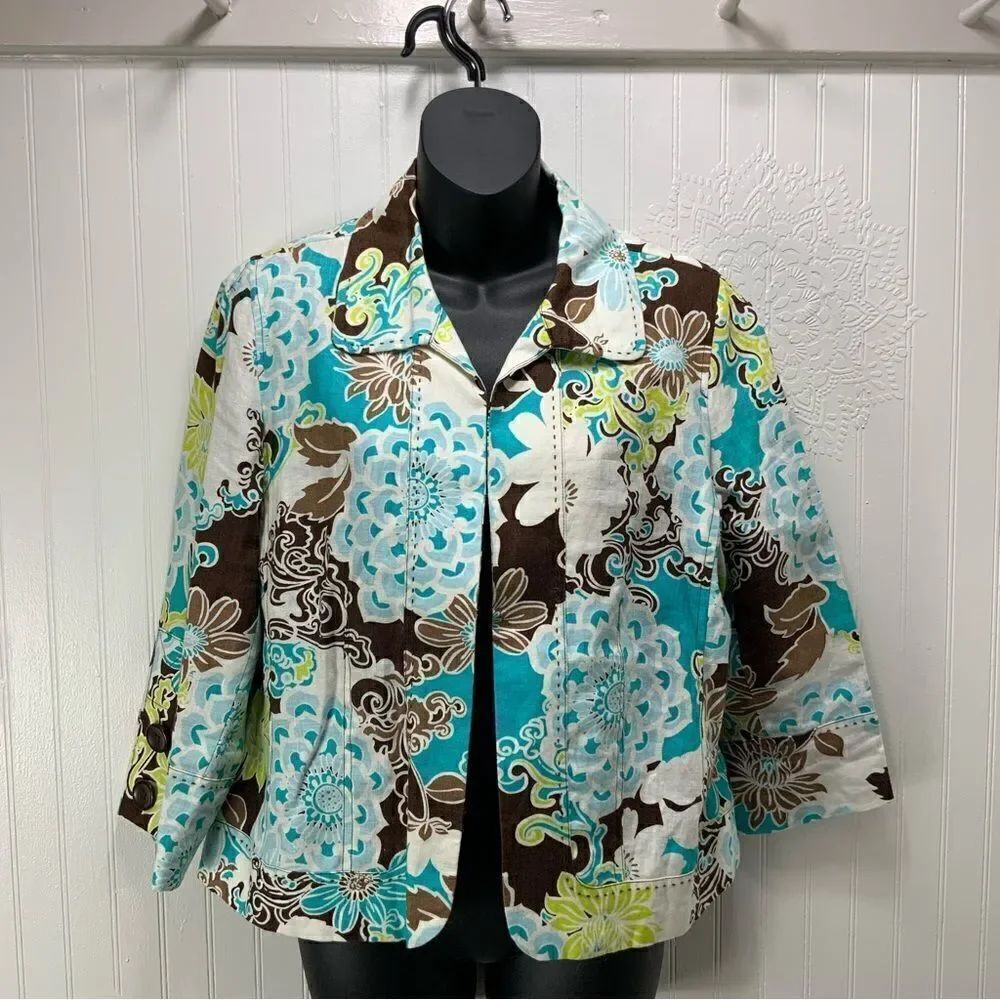 KIM ROGERS 100% linen jacket